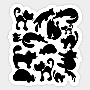 Black Cat Silhouette Pattern Sticker